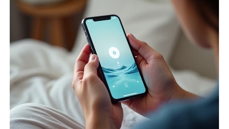 Aperçu de l'interface de l'application mobile de méditation, icônes zen